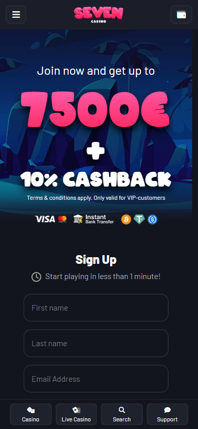 Seven Casino Screenshot für Mobilgeräte
